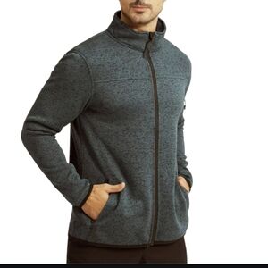 Men's Heathered Charcoal Full-Zip Sweater Jacket